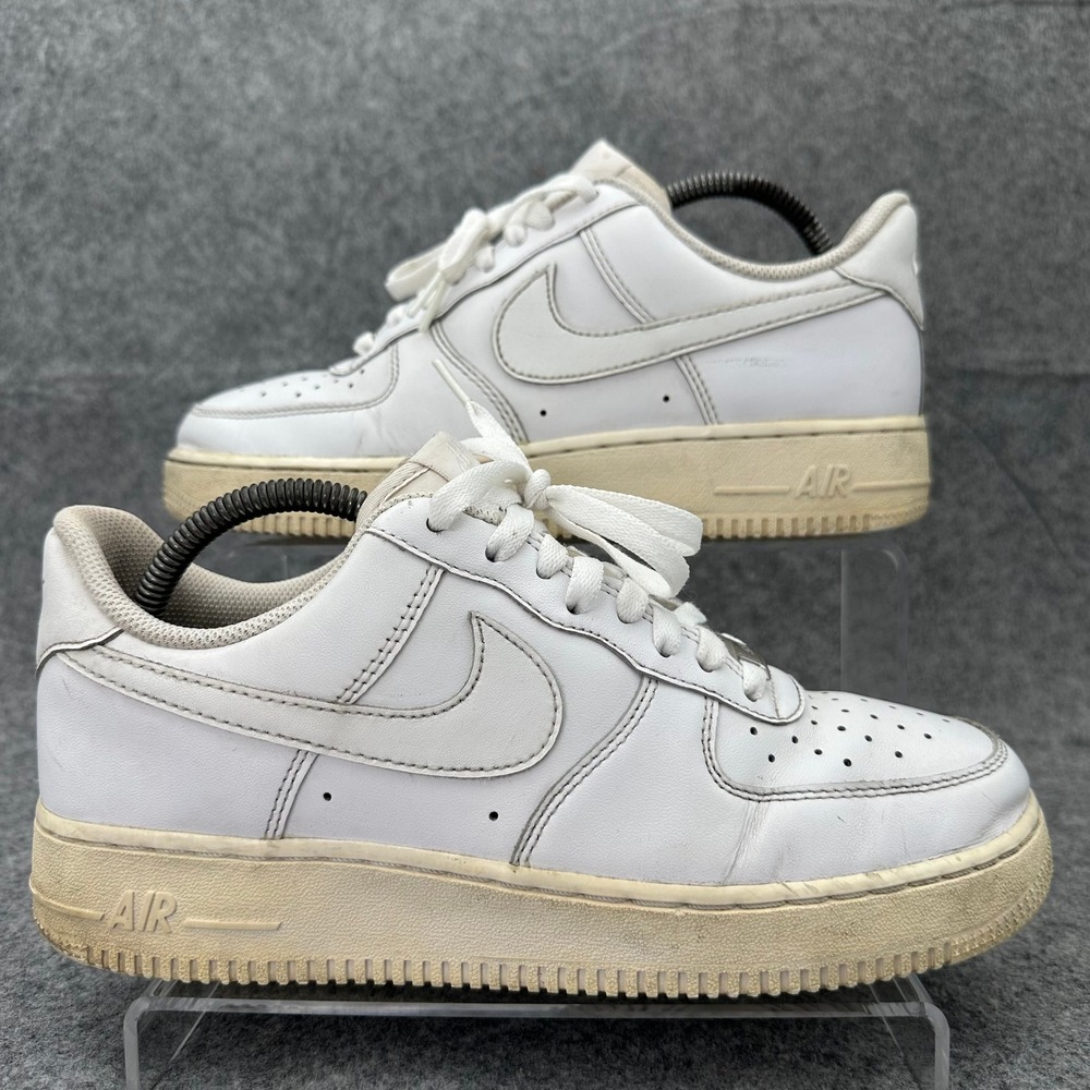 Nike Air Force 1 Shoes Womens 9.5 White Low Top AF1 Leather Sneakers DD8959-100